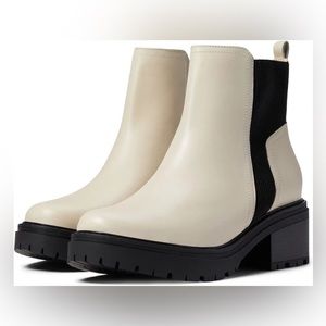 New!! Naturalizer Jadyn Hydrofuge Leather Lug Heel Pull On Ankle Boots Tan Sz 7